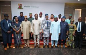 Tourism Promotion In Oyo: Makinde Takes Another Giant Step, Inaugurates Two Committees …Oyo State Governor, Seyi Makinde (fourth left); his deputy, Barr Bayo Lawal (third left); Secretary to the State Government, Prof Musibau Babatunde (fourth right), with the members of Oyo State 25 years Tourism Master Plan Committee and 2026 International Tourism Summit Committee, during their inauguration, held at Executive Chamber Governor's Office Secretariat, Ibadan…