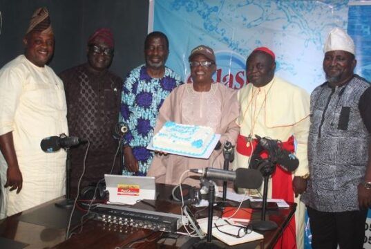 61st Birthday Photos: Agboola, ParrotXtra Publisher Holds Live Panellists’ Session On Radio L-R: Honourable Yinka Omikunle, Hon Tajudeen Adigun Adeniyi Atuu, Sir (Arc) Muyiwa Ige, celebrant, Ambassador Olayinka Agboola, Bishop Ademola Moradeyo and Alagba Oluwaseun Omo Akinola...during the Radio Show...on Tuesday... Photos by Kunle Ogunsola and Lanre Olabisi