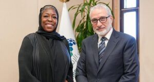 High Expectations Aliko Dangote Foundation Forges Partnership With Islamic Development Bank …Ms. Zouera Youssoufou, Managing Director & CEO of Aliko Dangote Foundation (left) and Dr. Rami Ahmad, Vice President (Operations) of the Islamic Development Bank during the visit…