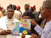 Oyo APC Guber Ticket: AKK Picks Forms, Makes Promises Dr. Adewale Kolapo Kareem, left, displaying his forms...