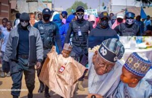 Trending: Read About Baby-Faced, 30-Year-Old APC Reps Aspirant From Kaduna State Mahmud Sadis Buba...and his bodyguards...inset...Buba with President Bola Tinubu...