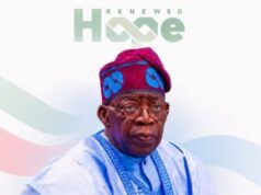Third Year In Govt: Akeem Agbaje Congratulates Tinubu, Says ‘Nigeria Now Has A Courageous Leader’ Campaign poster featuring two men in traditional clothing, with the slogan '3 Years of Renewed Hope' and 'For Governor, Oyo State 2027'.