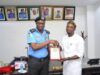 Battle Against Insecurity: Oyo Police Command Seeks Synergy With Journalists CP Ayodeji Abimbola, left, with Comrade Akeem Abas...
