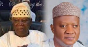 Birthday: Barr Akeem Agbaje Congratulates Former CCII President-General, Chief Bayo Oyero Composite image of two men in traditional attire: left, an older man in a white robe with a beige patterned cap; right, a younger man in white/light blue attire with a patterned cap.