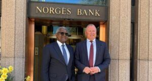 Africa Investments: Norwegian Sovereign Wealth Fund Ready To Partner Dangote Group President/CE, Dangote Group, Aliko Dangote with CEO, Norges Bank Investment Management, Nicolai Tangen…