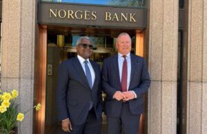 Africa Investments: Norwegian Sovereign Wealth Fund Ready To Partner Dangote Group President/CE, Dangote Group, Aliko Dangote with CEO, Norges Bank Investment Management, Nicolai Tangen…