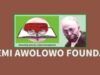 Obafemi Awolowo Foundation Opens Applications For Future Leaders Fellowship Across Africa, Diaspora Logo of Obafemi Awolowo Foundation on a brown background, featuring a green-framed image of an open book with a red brain illustration and a portrait photo of Obafemi Awolowo; text reads OBAFEMI AWOLOWO FOUNDATION.
