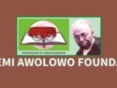 Obafemi Awolowo Foundation Opens Applications For Future Leaders Fellowship Across Africa, Diaspora Logo of Obafemi Awolowo Foundation on a brown background, featuring a green-framed image of an open book with a red brain illustration and a portrait photo of Obafemi Awolowo; text reads OBAFEMI AWOLOWO FOUNDATION.