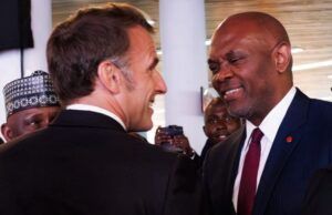 Africa Is Open For Partnership, Not Patronage, Tony Elumelu Opens Up At Africa Forward Summit H.E. Emmanuel Macron of France, left, with Tony Elumelu...