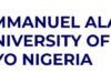 Emmanuel Alayande University Of Education Achieves Full Accreditation For 49 Courses Logo of Emmanuel Alayande University of Education, Oyo, Nigeria, featuring an open book over a shield with green and gold elements and the motto 'Knowledge, Truth and Service'