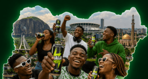 Reports Link Rising Kidney Disease Among Nigerian Youths To Energy Drinks ...image of Nigerian youths relishing energy drinks...(Chat GPT creation)