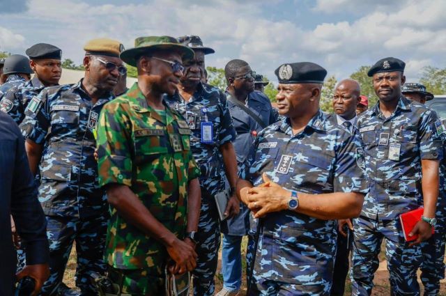 IPG and others IGP Olatunji Disu, with others at the affected community...
