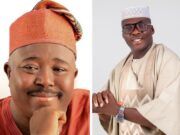 Victory At Oyo APC Guber Primaries: Hon. Akinmoyede Congratulates Senator Alli Two men in traditional Nigerian attire: left, a smiling man with an orange patterned cap; right, a man in beige agbada with a white cap, glasses, and a watch.
