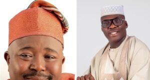 Victory At Oyo APC Guber Primaries: Hon. Akinmoyede Congratulates Senator Alli Two men in traditional Nigerian attire: left, a smiling man with an orange patterned cap; right, a man in beige agbada with a white cap, glasses, and a watch.