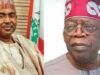 President Tinubu Commends NDLEA On Success Against Transborder Drug Network Two older men in traditional Nigerian attire pose for a formal split-screen portrait: one in beige agbada and patterned cap, the other in a gray outfit with a red patterned cap.