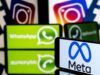 Meta Launches Paid Subscriptions For Instagram, Facebook, Whatsapp Foreground screen displays the Meta logo; background screens show WhatsApp icons and blurred Facebook/Instagram logos.