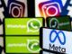Meta Launches Paid Subscriptions For Instagram, Facebook, Whatsapp Foreground screen displays the Meta logo; background screens show WhatsApp icons and blurred Facebook/Instagram logos.