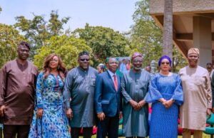 High Expectations As SWDC Inaugurates Committee To Execute Transcoms For Southwest Rural Development …SWDC MD/CEO Dr. Charles ‘Diji Akinola (3rd right), FTID Programme Director Prof. Oyebanji Oyelaran-Oyeyinka (4th left), DG, DAWN Commission Dr. Seye Oyeleye ((3rd left), DG Southwest Governors’ Forum Ms Naomi Olabode (2nd left), Alh. SWDC executive directors Lateef Ajijola (left), Rt. Hon. Adefunmilayo Tejuoso (2nd right) and Alh. Fatai Ibikunle (right) at the TransComs launch and co-creation roundtable at the IITA, Ibadan…