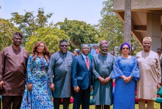 High Expectations As SWDC Inaugurates Committee To Execute Transcoms For Southwest Rural Development …SWDC MD/CEO Dr. Charles ‘Diji Akinola (3rd right), FTID Programme Director Prof. Oyebanji Oyelaran-Oyeyinka (4th left), DG, DAWN Commission Dr. Seye Oyeleye ((3rd left), DG Southwest Governors’ Forum Ms Naomi Olabode (2nd left), Alh. SWDC executive directors Lateef Ajijola (left), Rt. Hon. Adefunmilayo Tejuoso (2nd right) and Alh. Fatai Ibikunle (right) at the TransComs launch and co-creation roundtable at the IITA, Ibadan…