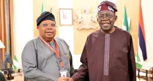 Nomination As Power Minister: Barr Akeem Agbaje Congratulates Chief Joseph Tegbe Chief Joseph Tegbe, left, with President Bola Tinubu...