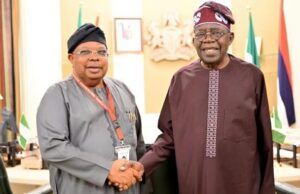 Nomination As Power Minister: Barr Akeem Agbaje Congratulates Chief Joseph Tegbe Chief Joseph Tegbe, left, with President Bola Tinubu...