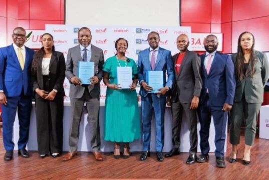 High Expectations As UBA, Redtech, MoMo PSB Expand Merchant Payment Access Across Nigeria L-R: Manager, Partnership & Ecosystem, MTN/MoMo PSB, Emmanuel Akhigbe; Head Human Resource,MTN/MoMo PSB , Rabi Adetoro; Managing Director/ CEO, Redtech Limited, Emmanuel Ojo; Chief Executive Officer, MTN MoMo, Omolara Michael Nwadu; Group Head, Digital Banking, United Bank for Africa(UBA), Olukayode Olubiyi; Head of Sales, MTN/MoMo PSB, Lanre Raheem; Head, Business Development,MTN/MoMo PSB, Ahmad Turajo; and Group Head, Marketing and Corporate Communications, UBA, Alero Ladipo, during the launch of payment interoperability partnership targeted at expanding cardless payment access for consumers and merchants across Nigeria and Africa, powered by Redtech, MoMo PSB and UBA at the UBA House Marina on Tuesday…