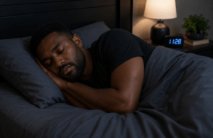 Check Out 12 Common Reasons People Die Unexpectedly In Their Sleep ...man sleeping on his bed in the evening...(image created by Chat GPT)