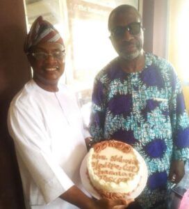 Amb Agboola with Arc Muyiwa Ige inside ParrotXtra Media Network's Office...after the Radio Show...