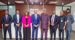 Push For Wider QR Code Adoption On Front Burner As ACAMB Visits NIBSS Publicity Secretary, Association of Corporate Communication and Marketing Professionals in Banks (ACAMB), Abiodun Coker, left, with others during the visit...