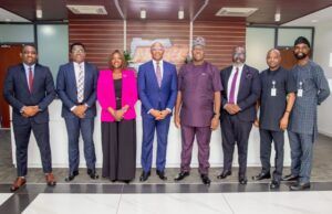 Push For Wider QR Code Adoption On Front Burner As ACAMB Visits NIBSS Publicity Secretary, Association of Corporate Communication and Marketing Professionals in Banks (ACAMB), Abiodun Coker, left, with others during the visit...