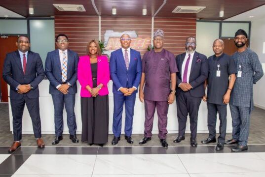 Push For Wider QR Code Adoption On Front Burner As ACAMB Visits NIBSS Publicity Secretary, Association of Corporate Communication and Marketing Professionals in Banks (ACAMB), Abiodun Coker, left, with others during the visit...