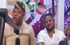Ayefele Shares Shocking, Darkest Secrets Of His Life During Emotional Live Radio Show, Says I Was An Apprentice Barber, Vulcanizer Yinka Ayefele, MON, left, with Enitan Olusegun Bamidele, EOB...during the live Radio Show on Fresh 109.5fm...