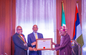 End Mineral Exploitation, Stop Exporting Wealth In Raw Form, Tinubu Tells Africa Dr Dele Alake, middle, with President Bola Tinubu, right...