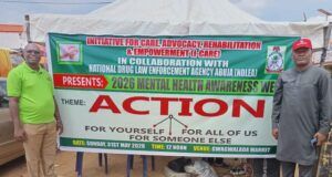 History Recorded As I-CARE, NDLEA Take Anti-Drug Campaign To Abuja Market Mr Olukunle Daramola, President I-CARE Initiative, left, with Mr Peter Njokwu, Assistant Director, Community Awareness, Directorate Of Prevention And Sensitisation, NDLEA, Hqtrs Abuja...