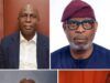 National Awards: Obasa Salutes Alake, Omatseye, Otitoju, Other Media Professionals Collage of four men's portraits: top-left in a suit, top-right wearing glasses and a maroon head wrap, bottom-left in light gray traditional attire, bottom-right in a blue outfit at a table.