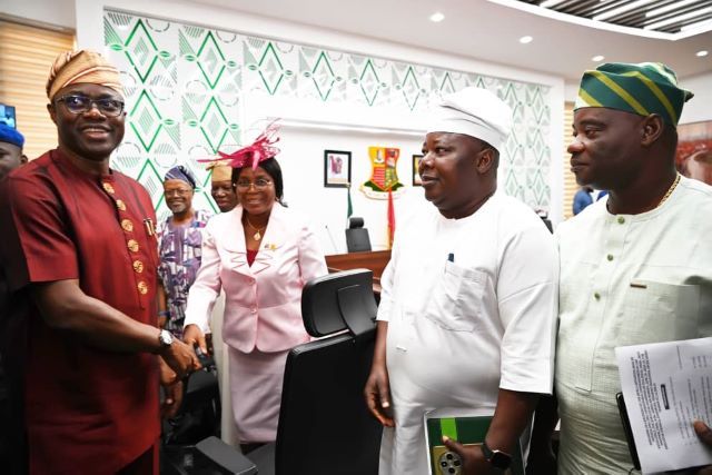 Makinde and others Governor Seyi Makinde, left, with others...