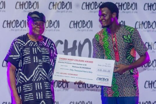 Glamour As Comedian LafUp, Choboi Hub Celebrate Prof Femi Osofisan@80 Professor Femi Osofisan, left...