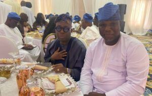 Govt College Ibadan Old Boys, Others Honour RSS Property’s Muyiwa Ojo@60 4 Senator Soji Akanbi, left, with another guest...