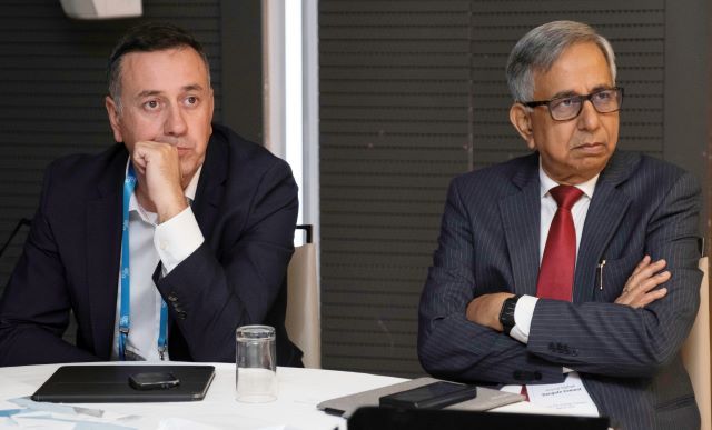 Dangote Cement Image 22 …Miljan Gutovic, Chief Executive Officer Holcim, left and Mr. Arvind Pathak Group Managing Director, Dangote Cement Plc during the 2026 Global Cement and Concrete Association’s CEO Strategic Dialogue held in Madrid, Spain…