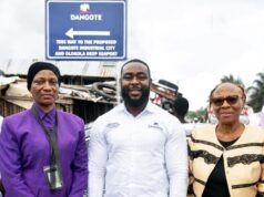 Ogun, Ondo Communities Tasked On Need To Support Dangote Industrial City, Deep Seaport Project L-R: Director of Assessment, Federal Ministry of Environment, Abuja, Mrs. Rofikat Adebukunola Odetoro; Managing Director, Infrastructure & Logistics, Dangote Industries Limited, Capt. Jamil Abubakar, and the Chief Executive, Amiable Consulting & Logistics, Mrs. Aina Elizabeth Egharevba, on the way to the community engagement and sensitisation on the environmental, social impact of the proposed Dangote Industrial City/ Deep Seaport project at Ode-Omi, Ijebu Waterside LGA, Ogun State on Monday 29 June 2026…