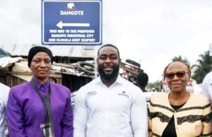 Ogun, Ondo Communities Tasked On Need To Support Dangote Industrial City, Deep Seaport Project L-R: Director of Assessment, Federal Ministry of Environment, Abuja, Mrs. Rofikat Adebukunola Odetoro; Managing Director, Infrastructure & Logistics, Dangote Industries Limited, Capt. Jamil Abubakar, and the Chief Executive, Amiable Consulting & Logistics, Mrs. Aina Elizabeth Egharevba, on the way to the community engagement and sensitisation on the environmental, social impact of the proposed Dangote Industrial City/ Deep Seaport project at Ode-Omi, Ijebu Waterside LGA, Ogun State on Monday 29 June 2026…