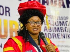 Faces At The Investiture Of Prof. Olajumoke Morenikeji As New VC Of Kola Daisi University Professor Olajumoke Morenikeji...making her first official speech as the Vice Chancellor of Kola Daisi University, Ibadan...