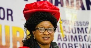 Faces At The Investiture Of Prof. Olajumoke Morenikeji As New VC Of Kola Daisi University Professor Olajumoke Morenikeji...making her first official speech as the Vice Chancellor of Kola Daisi University, Ibadan...