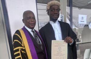 Photos: Justice Minister, Fagbemi Identifies With Bola Ige’s Grandson At Call To Bar Prince Lateef Fagbemi, left, with Barrister Babamuyiwa Ige...