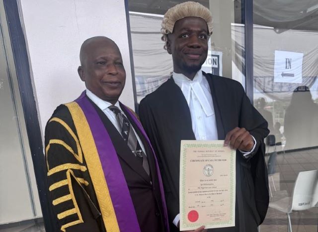 M2 Prince Lateef Fagbemi, left, with Barrister Babamuyiwa Ige...