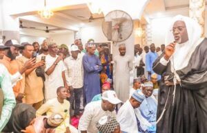 Odidiomo Visits Sabo Muslim Community In Ibadan, Donates ₦10m Hon. Adedeji Dhikrullahi Olajide Odidiomo, right, delivering his message after Friday's prayers....