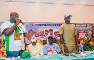 Oyo PDP/APM Alliance’ll Produce Excellent Result – Hon Stanley Odidiomo Hon. Adedeji Dhikrullahi Olajide Odidiomo, left, at the event...