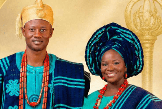 All Set For 32-Year-Old University Of Ilorin Alumnus To Become Owa Of Ayegbaju-Ekiti Adewale Oluwatosin Adewole, with wife, Omobolaji Oluwatoyin Adewole...