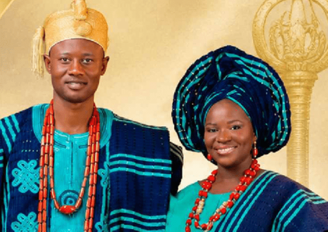 Owa of Ayegbaju-Ekiti with wife Adewale Oluwatosin Adewole, with wife, Omobolaji Oluwatoyin Adewole...