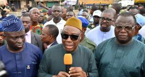 Ojoo, Ibadan Violence: Makinde’s Govt Confirms Four Dead, Several Injured Oyo's Deputy Governor, Barr. Bayo Lawal, middle, with others at the scene...